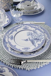 Hermia Vajilla de Porcelana 26 Piezas Azul y Blanco